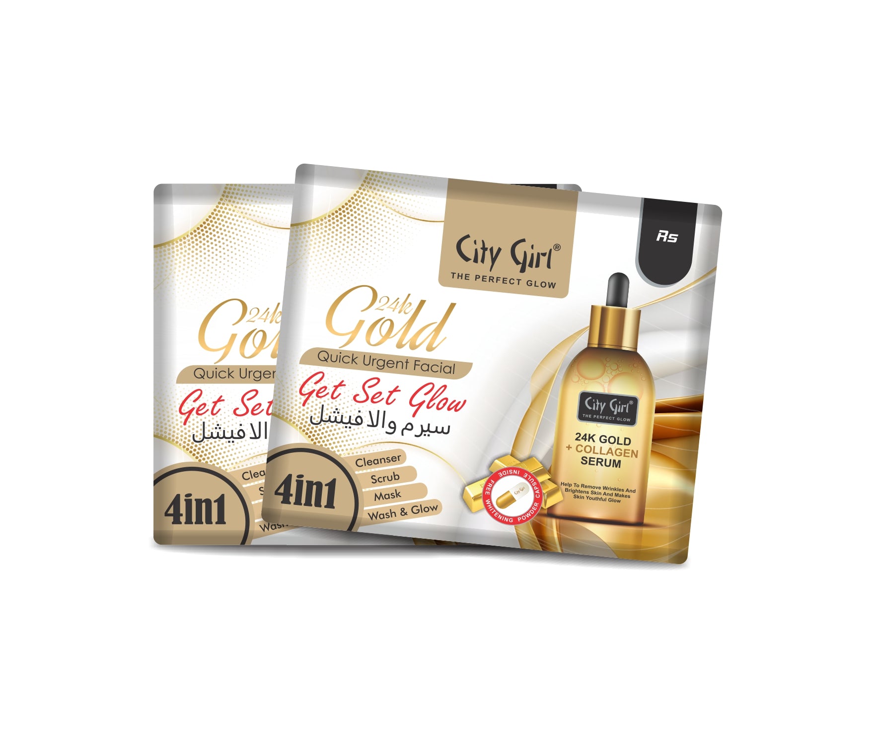 24k Gold Urgent Facial Sachet, City Girl, 24K, 24K Gold, 24K Gold Urgent Facial, Urgent Facial