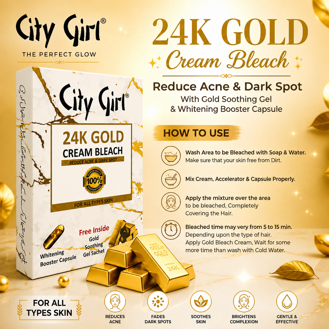 City Girl 24K Gold Bleach Cream Sachet