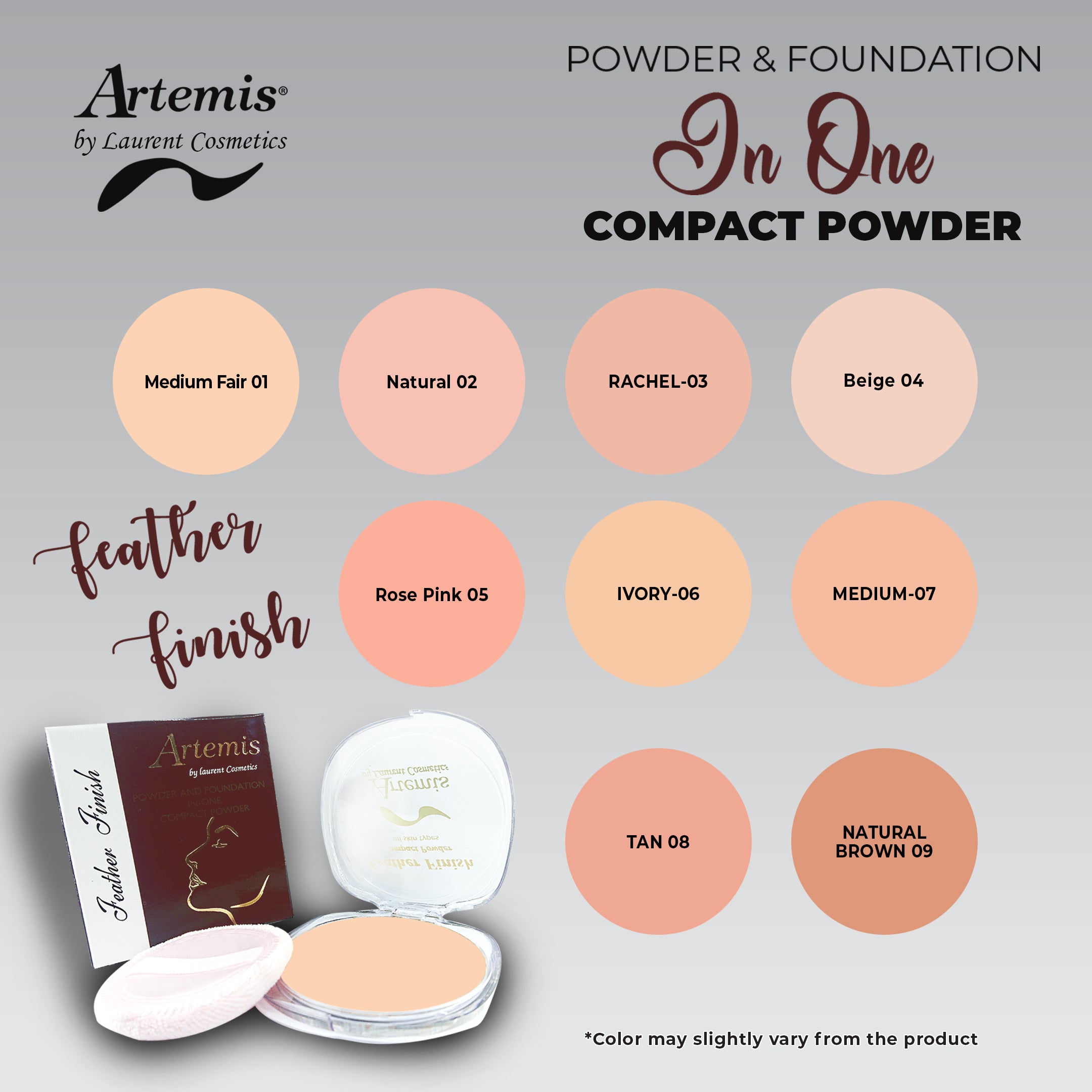 Shade Card Feather Finish Compact Powder
