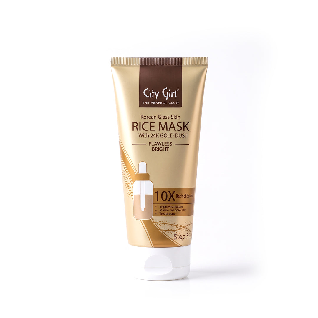 City Girl Korean Glass Skin Rice Mask with 24K Gold Dust - Step 5