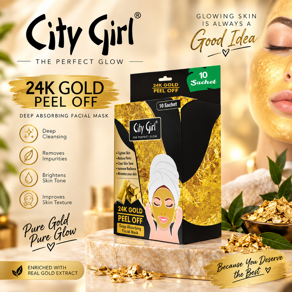 City Girl 24K Gold Peel Off Mask