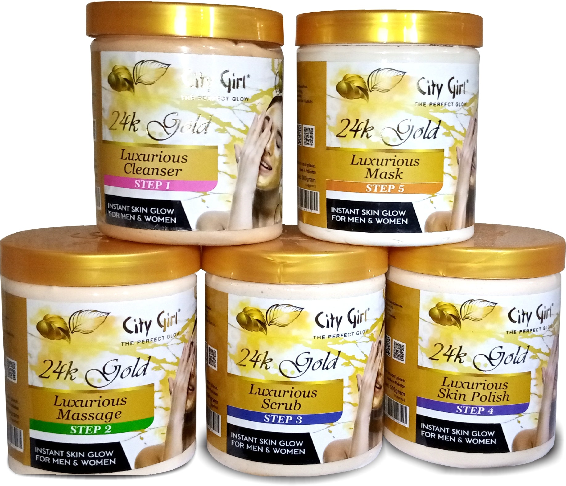 City Girl 24K Gold Facial Jar 500gm Parlor Pack