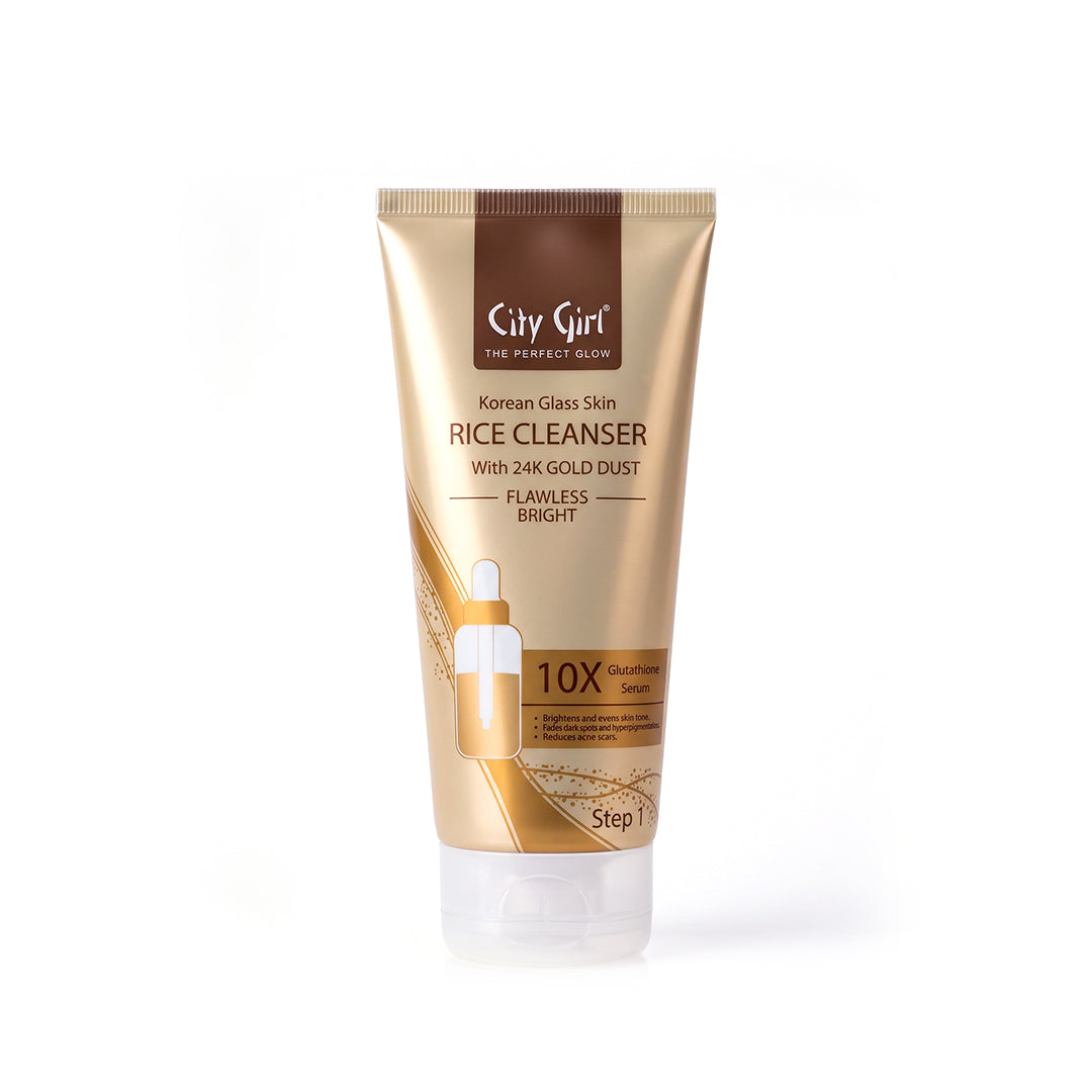 City Girl Korean Glass Skin Rice Cleanser with 24K Gold Dust - Step 1