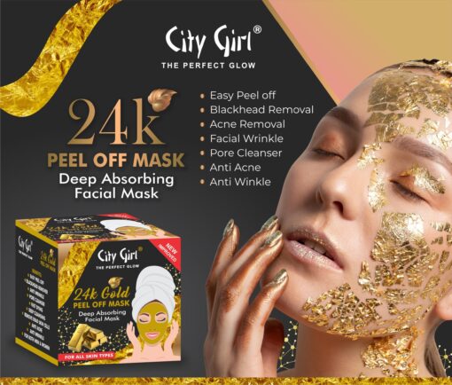 City Girl 24k Gold Peel Off Mask Jar