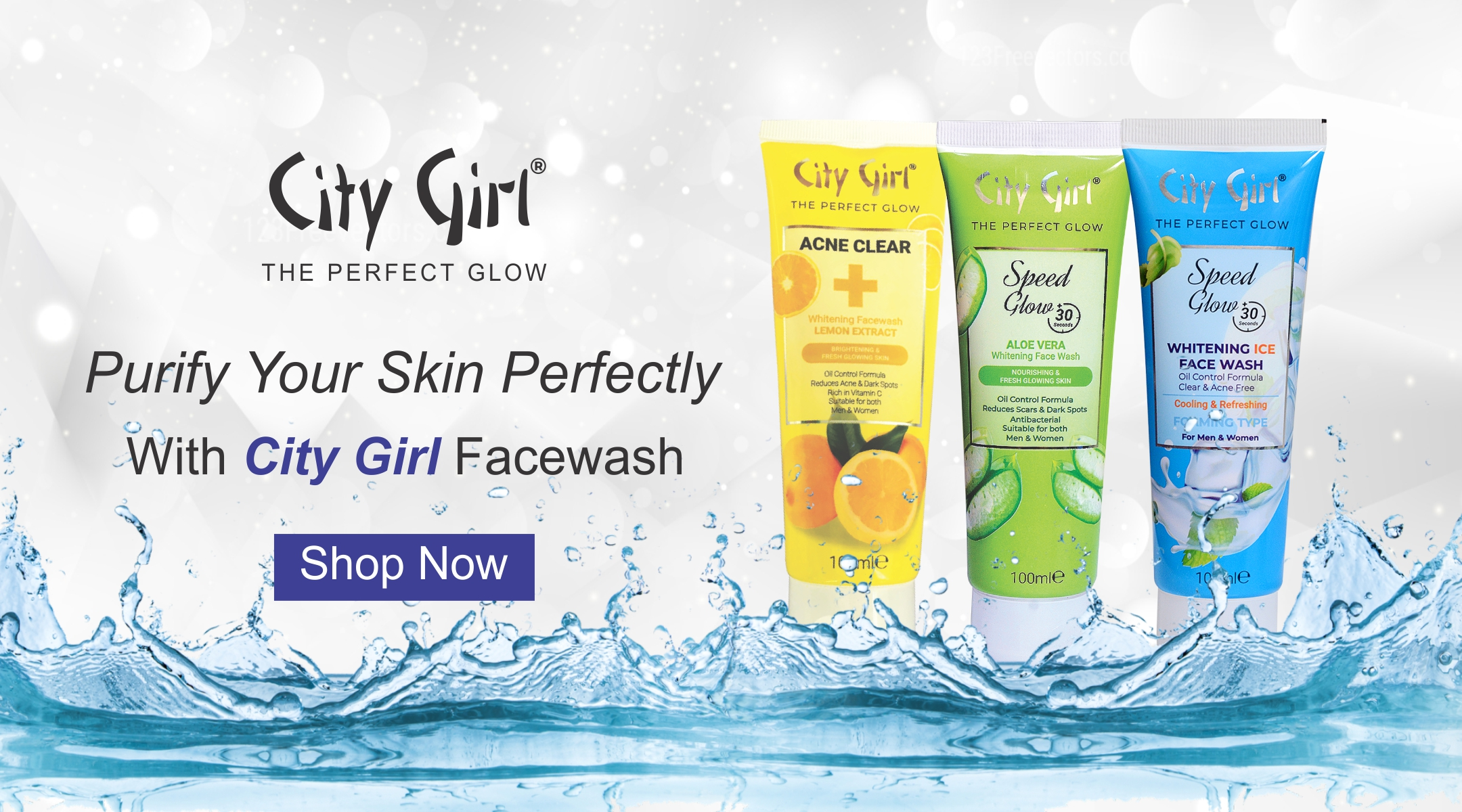 City Girl Face Wash, Vitamin C Face Wash, Ice Face Wash, Aloe vera Facewash,