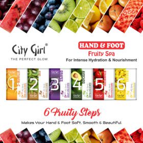 City Girl Hand & Foot Mani Pedi , 6 Steps Sachet Kit, Fruity Spa